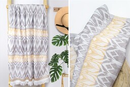 Greno Ręcznik plażowy 90x180 Marocco sary żółty bawełniany