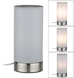 Paulmann Pia lampa stołowa z tkaniny, jasnoszara