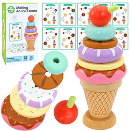 WOOPIE GREEN Drewniane Lody Układanka Montessori Cukiernia 12