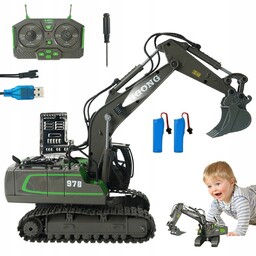 Koparka zabawkowa Rc metalowa 2x bateria mocny silnik