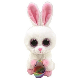 Maskotka TY Beanie Boos Królik z koszykiem, Biały