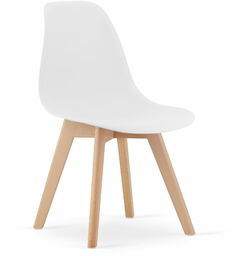 BIAŁE KRZESŁO TOKYO DREWNIANE NOGI POLIPROPYLEN ZESTAW 4