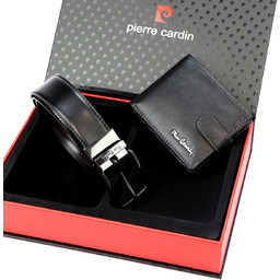 Elegancki męski zestaw portfel i pasek skórzany