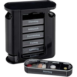 Relaxdays Pojemnik na Tabletki, Tworzywo Sztuczne, Czarny, 45