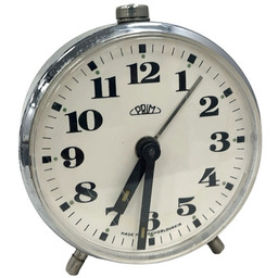 Pakamera Budzik PRIM vintage Czechosłowacja mechaniczny chrom lata