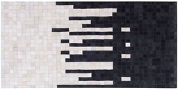 Beliani Dywan skórzany 80 x 150 cm czarno-biały