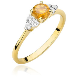 Złoty pierścionek Cytryn 0,50ct żółte złoto pr. 585