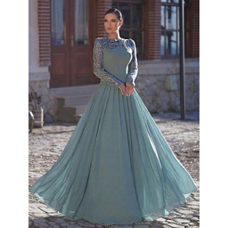 SHEIN ELEGANCKA SUKIENKA WIECZOROWA Z CEKINOWYMI RĘKAWAMI L