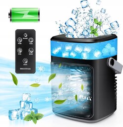 Przenośny Klimatyzator Nawilżacz Wentylator Timer 2200 mAh Pilot
