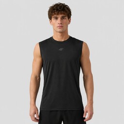 Koszulka t-shirt męski bez rękawków treningowy czarny 4F