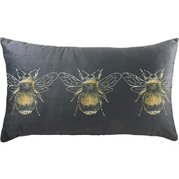 Evans Lichfield Złota pszczoła prostokątna aksamitna poduszka wypełniona