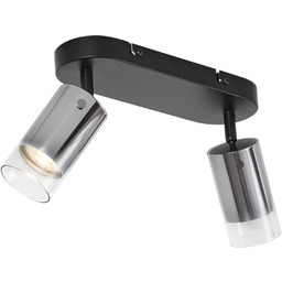 Nowoczesny reflektor sufitowy Gunmetal 2-punktowy obrotowy i regulowany