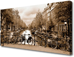 Obraz na Płótnie Rzeka Rower Drzewa Krajobraz