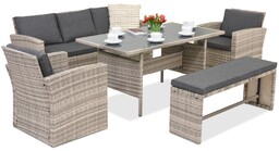 Meble ogrodowe z technorattanu Marsylia Garden Point szare