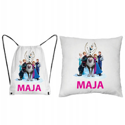 ZESTAW PODUSZKA + WOREK Plecak Frozen olaf Elsa