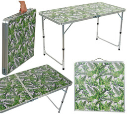 Enero Camp Stolik turystyczny składany kempingowy 120x60x54.5/70cm Jungle