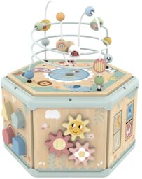 TookyToy Drewniana kostka edukacyjna 7 w 1