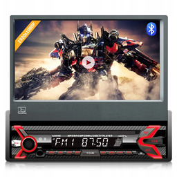 Radio samochodowe Bluetooth 1DIN Ekran dotykowy wysuwany 7"
