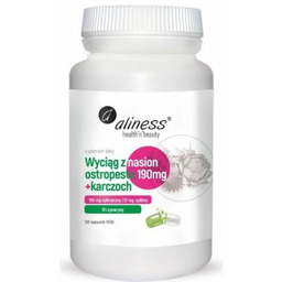 Aliness Ekstrakt z nasion ostropestu + karczoch, 190mg