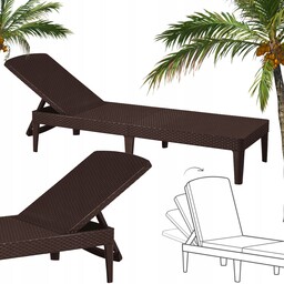 Leżak Ogrodowy Plażowy Basenowy na Taras Jaipur Brąz