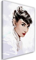 Obraz na płótnie, Audrey Hepburn w bieli -