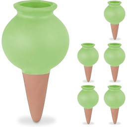 Relaxdays Podlewanie glinianych końcówek, 6-częściowy zestaw, dozownik wody