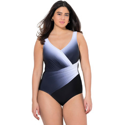 ULLA POPKEN KOSTIUM KĄPIELOWY JEDNOCZĘŚCIOWY PLUS SIZE OMBRE