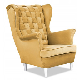 Fotel Uszak zgaszony żółty KOMFORTOWY nowoczesny