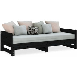 Elior Czarne łóżko rozsuwane sosnowe 2x(90x200) cm E0-T35