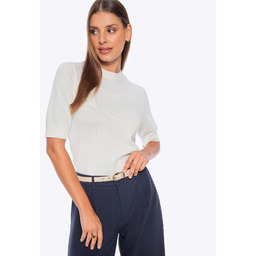 Bluzka damska z dzianiny kremowa