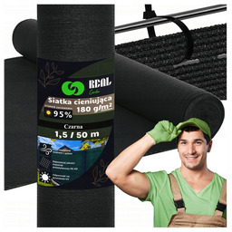 Siatka Cieniująca 1,5x50m Maskująca 95% Osłona na Ogrodzenie