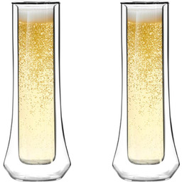 Viallidesign Zestaw 2 kieliszków do szampana z podwójną