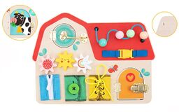 TookyToy Drewniana tablica manipulacyjna - domek
