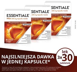 Zestaw 3x ESSENTIALE Max 600mg, 30kaps.