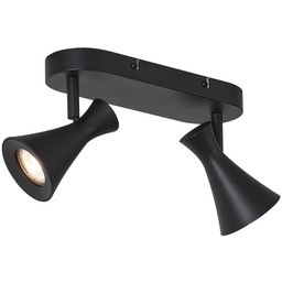 Nowoczesny reflektor sufitowy czarny 2-punktowy regulowany - Triangle