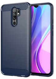 Carbon Case Etui do Xiaomi Redmi 9 Niebieskie