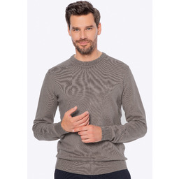 Sweter męski z bawełny z domieszką kaszmiru ciemny