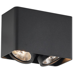 Designerski reflektor natynkowy czarny GU10 70 mm 2-punktowy