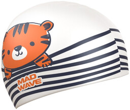 Mad wave tiger swim cap biały