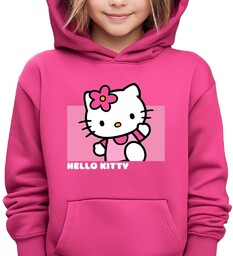 Bluza Dziecięca Malinowa Z Kapturem Dla Fanki Hello