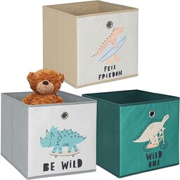 Relaxdays Zestaw 3 pudełek do przechowywania dla dzieci,