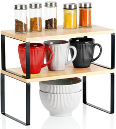 Półka kuchenna bambusowa 33,5x19,5x16 cm / 33,5x18,5x13,5 cm