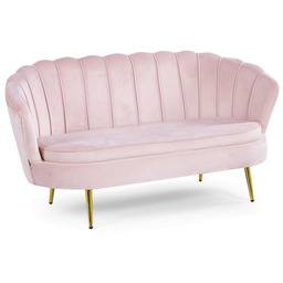 Sofa muszelka Glamour ELIF różowy welur #67 złote