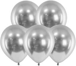 Balony lateksowe Glossy srebrne - 30 cm -