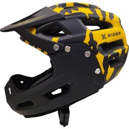 XRIDER Kask XRFH003M Czarno-żółty Full Face z odkręcaną