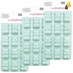3 silikonowe foremki z misiem marshmallow-czekoladowym