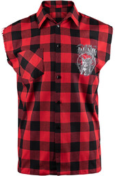 koszula męska AMENOMEN - I''M DEVIL (OMEN065KBR_KRAT) bezrękawnik-S