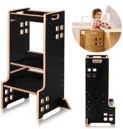 KITCHEN HELPER POMOCNIK KUCHENNY MONTESSORI + Biblioteczka 2w1