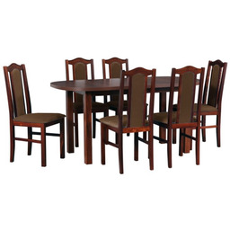 Zestaw stół Wenus 1 orzech i 6 krzeseł