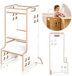 KITCHEN HELPER POMOCNIK KUCHENNY MONTESSORI + Biblioteczka 2w1